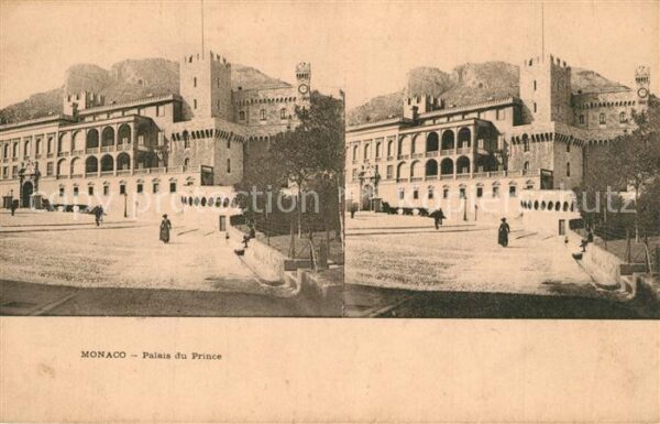 Stereoscopkarte Monaco Palais du Prince