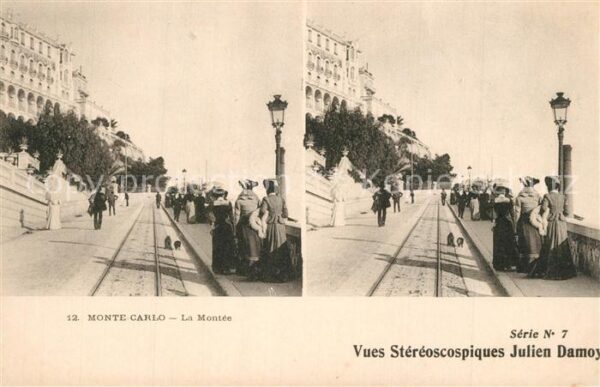 Stereoscopkarte Monte-Carlo Montee