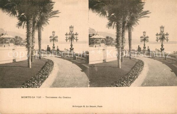 Stereoscopkarte Monte-Carlo Terrasses du Casino