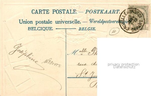 Briefmarken auf Postkarte Belgique – Bild 2