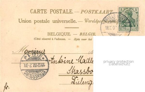 Briefmarken auf Postkarte Belgien Belgique – Bild 2