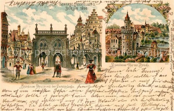 Ausstellung Gewerbe Berlin 1896 Spandauer Strasse Gerichtslaube Spandau