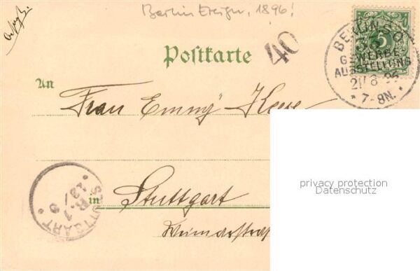 Ausstellung Gewerbe Berlin 1896 Spandauer Strasse Gerichtslaube Spandau – Bild 2