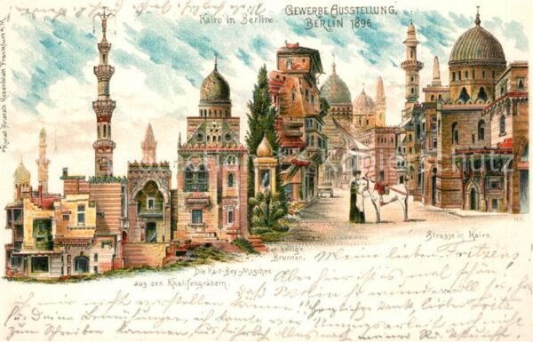 Ausstellung Gewerbe Berlin 1896 Kairo Kait-Bey-Moschee Khalifengr?bern