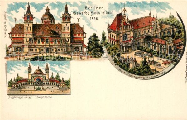 Ausstellung Gewerbe Berlin 1896 Palast Chemiegeb?ude Bau-und Ingenieurw