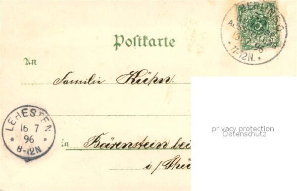 Ausstellung Gewerbe Berlin 1896 Pavillon Marine-Schauspiel Litho – Bild 2