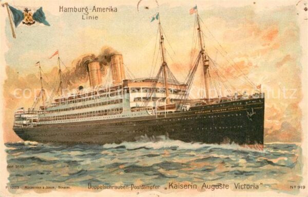Dampfer Oceanliner Kaiserin Auguste Victoria Hamburg-Ameri
