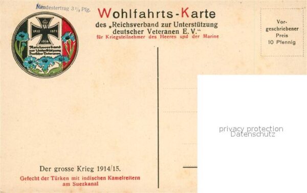 Suez Canal de Steglitz Curtschütz Türkei Indien WK1 – Bild 2