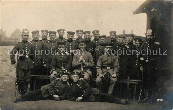 Militaria Deutschland WK1 Gruppenfoto Landwehr