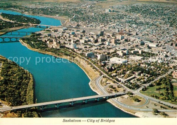 Saskatoon City of Bridges aerial view