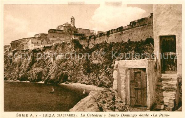 Ibiza Islas Baleares La Catedral y Santo Domingo desde La Pe