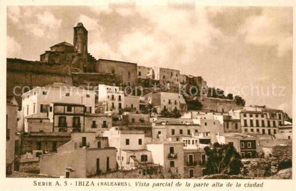 Ibiza Islas Baleares Vista parcial de la parte alta de la ci