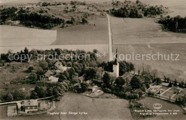 Stockholm Flygfoto över Sanga kyrka