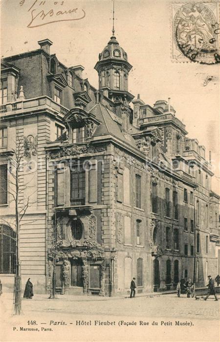 Paris Hotel Fieubet Facade Rue du Petit Musee