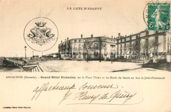 Arcachon Gironde Grand Hotel Richelieu sur la Place Thie