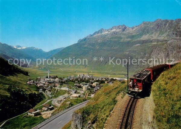 Andermatt Panorama mit Eisenbahn