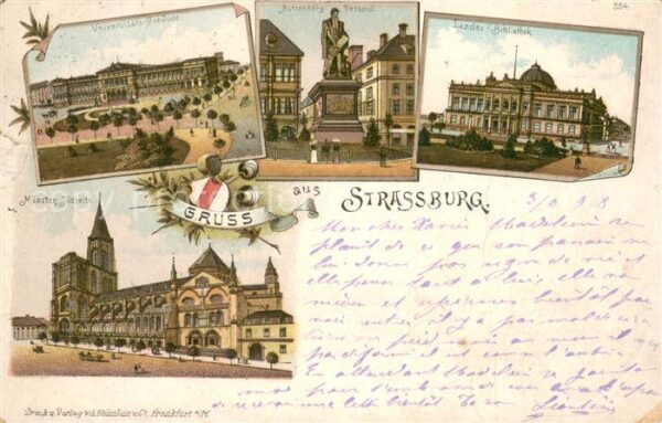 Strassburg Elsass Universität Gutenbergdenkmal Landesbibl
