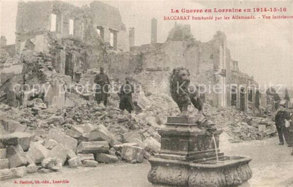 Baccarat bombardée par les Allemands Ruines Gran