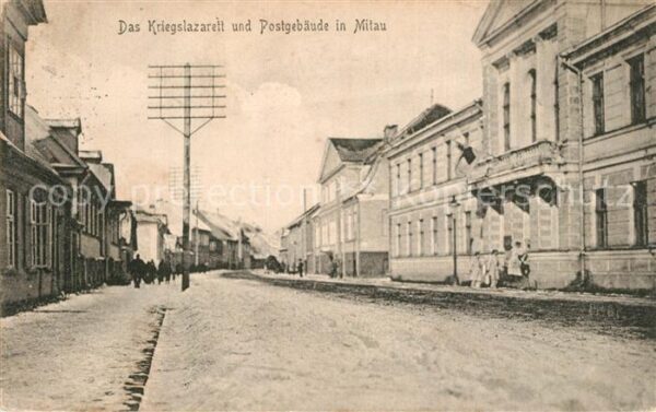 Mitau Kriegslazarett und Postgebäude