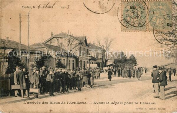 VERDUN Meuse Arrivée des Bleus de l'Artillerie