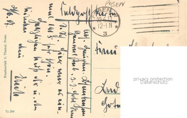 Posen Poznan Blick auf die Kaiserpfalz Zeichnung Kün – Bild 2