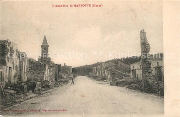 Marbotte Grand Rue Ruines Grande Guerre Trümmer