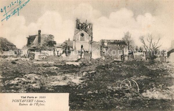 Pontavert Ruines de l'Eglise Ruines Grande Guerre