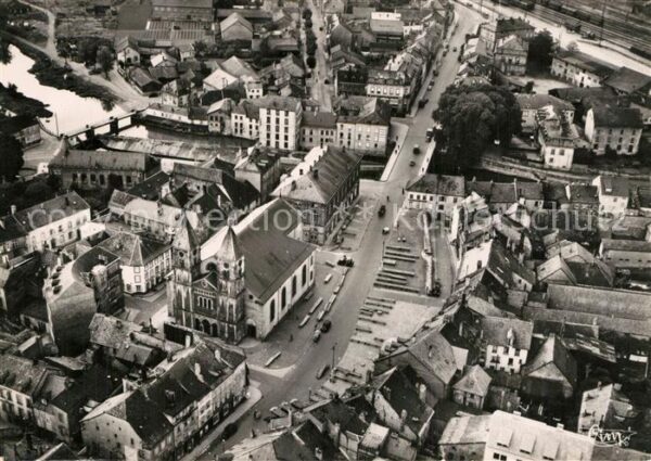 Sarrebourg Eglise Place du Marché vue aérienne