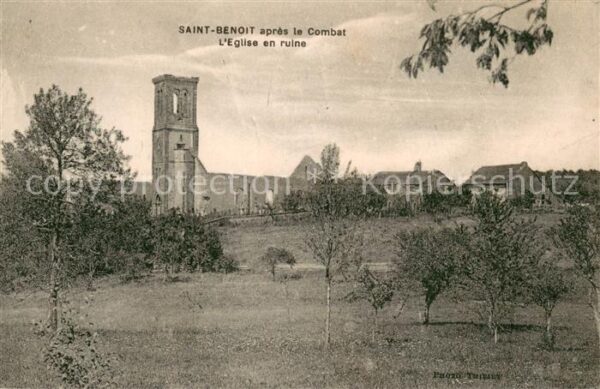 Saint-Benoit-en-Woëvre Après le combat Eglise en ruine Grande