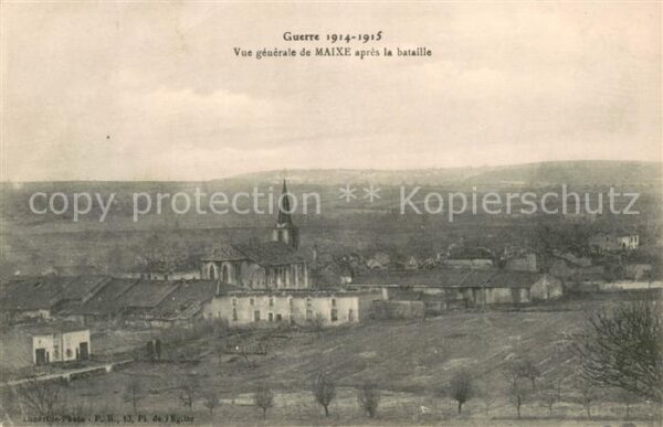 Maixe Vue Generale du village après la batail