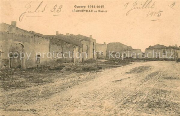 Remereville en ruines Grande Guerre Trümmer 1. Welt