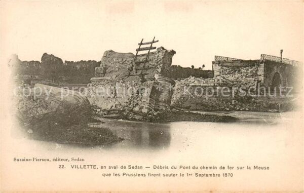 Villette Briey Debris du Pont du chemin de fer sur la