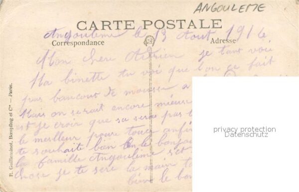 Angouleme M?nner Wein Privatfoto-Ak – Bild 2