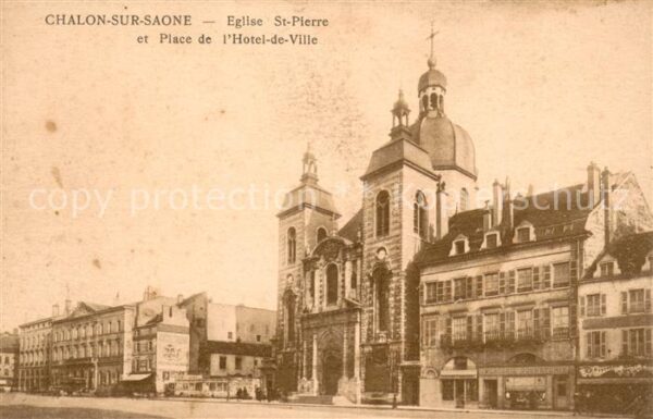Chalon-sur-Saone Eglise St-Pierre Place de l_Hotel de Vi