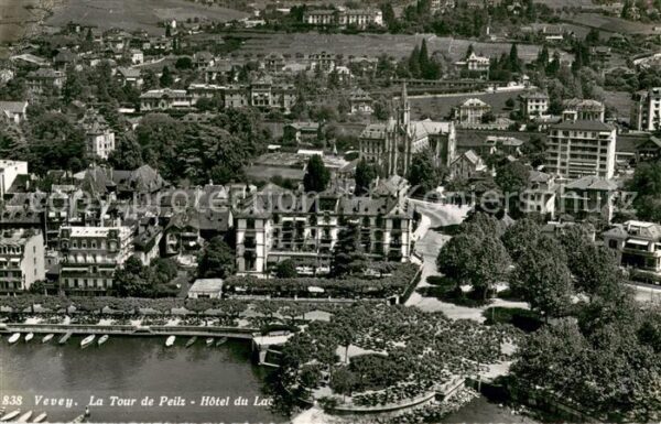 Vevey VD Hôtel du Lac Tour de Peilz Lac Leman vu