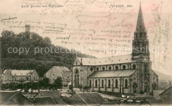 Forbach Lothringen Katholische Kirche mit Pfarrhaus