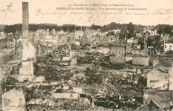 Sermaize-les-Bains Vue Generale après le bombardement Bata