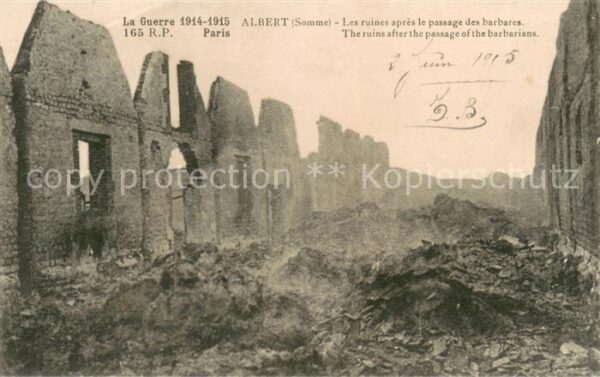 Albert Somme Ruines de la Grande Guerre Trümmer 1. W