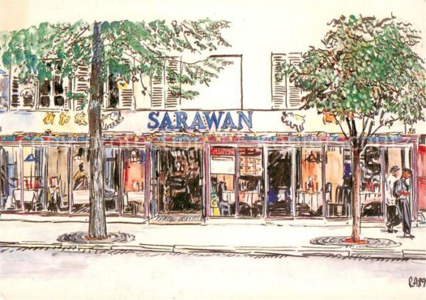 Paris Restaurant Le Sarawan Künstlerkarte