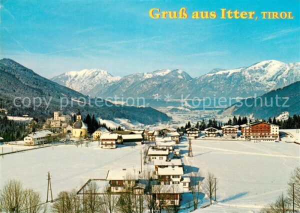 Itter Tirol Panorama Blick gegen Innberge Winterlan