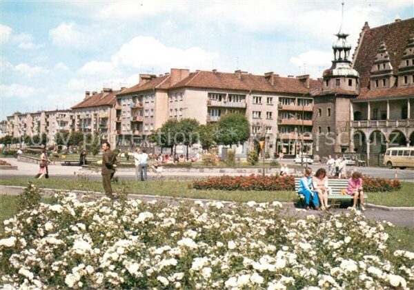 Brzeg Brieg Schlesien Rynek Marktplatz Blumenbeet