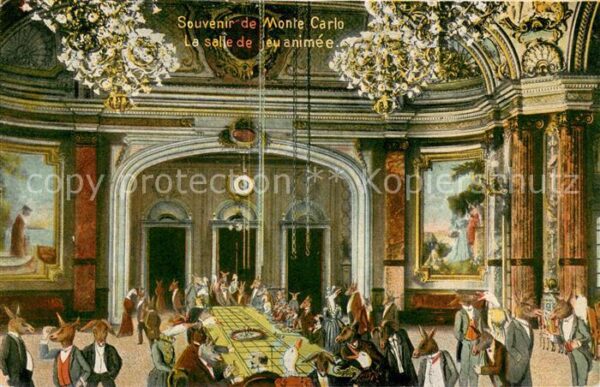 Monte-Carlo Casino Salle de jeu animée Peinture Kün