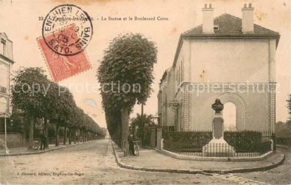 Enghien-les-Bains La Statue et le Boulevard Cotte