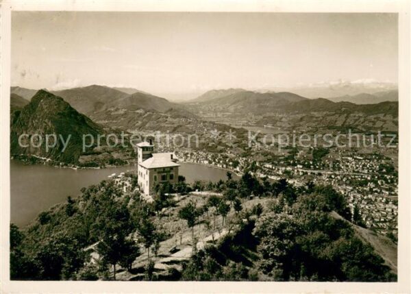 Lago di Lugano TI Kulm Hotel Monte Bre mit Monte San Salv
