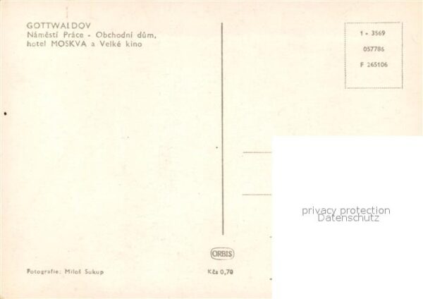 Gottwaldov Tschechien Namesti Prace Obchodni dum hotel Moskva – Bild 2