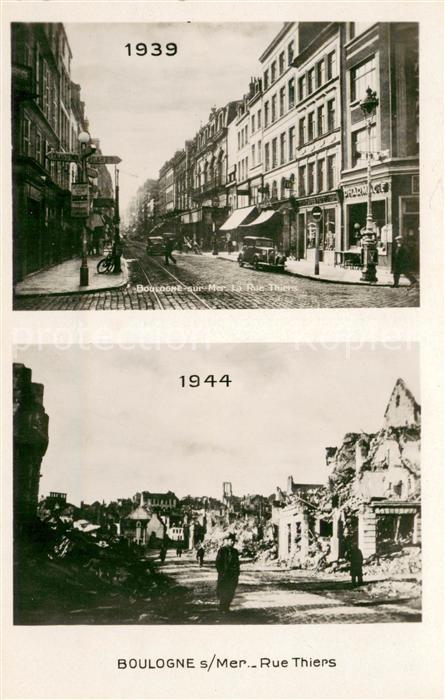Boulogne-sur-Mer Rue Thiers 1939 et 1944