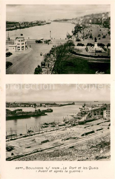 Boulogne-sur-Mer Le port et les quais avant et après la