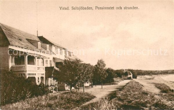 Saltsjoebaden Pensionatet och stranden