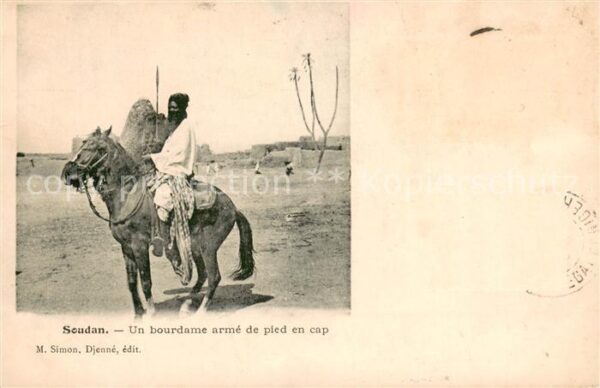 Soudan Francais Mali Un bourdame armé de pie en cap