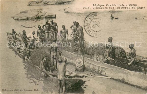 Soudan Francais Mali Pêcheurs sur les bords du Niger